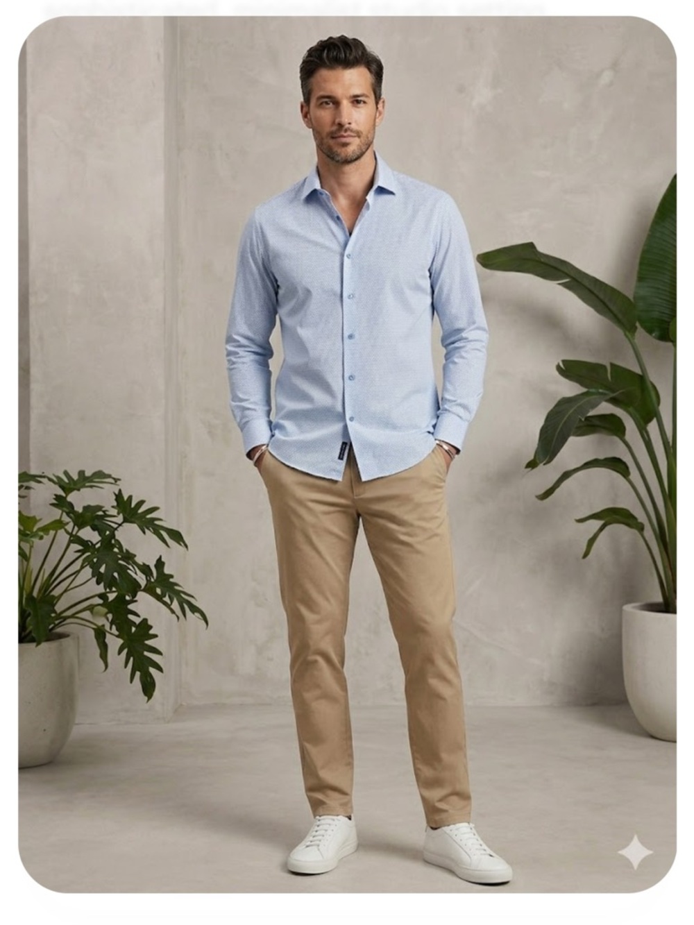 NWOT | Daniel Hechter | Light Blue Patterned Men's Dress Shirt